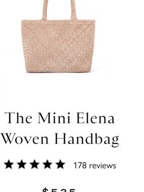 Mini Elena Woven Handbag - Pale Pink